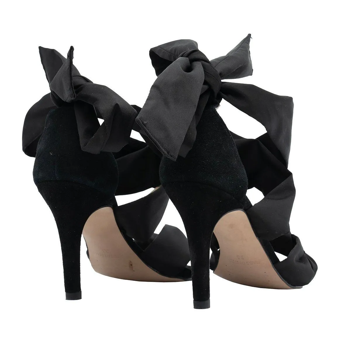 Helia Strap High-Heel Sandals Fabric Black Colour For Women