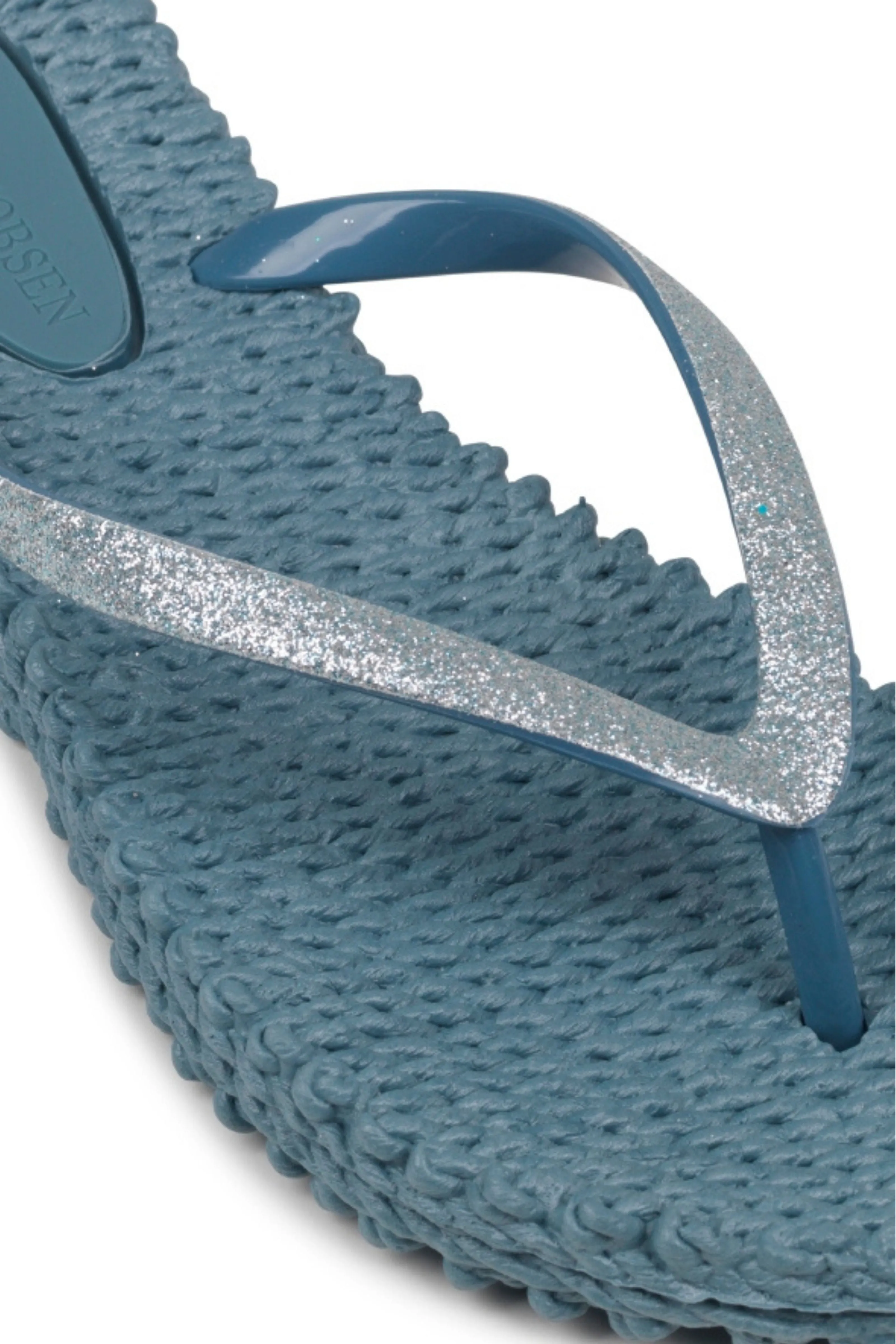 Ilse Jacobsen Lichen Blue Cheerful Flip Flops with Glitter