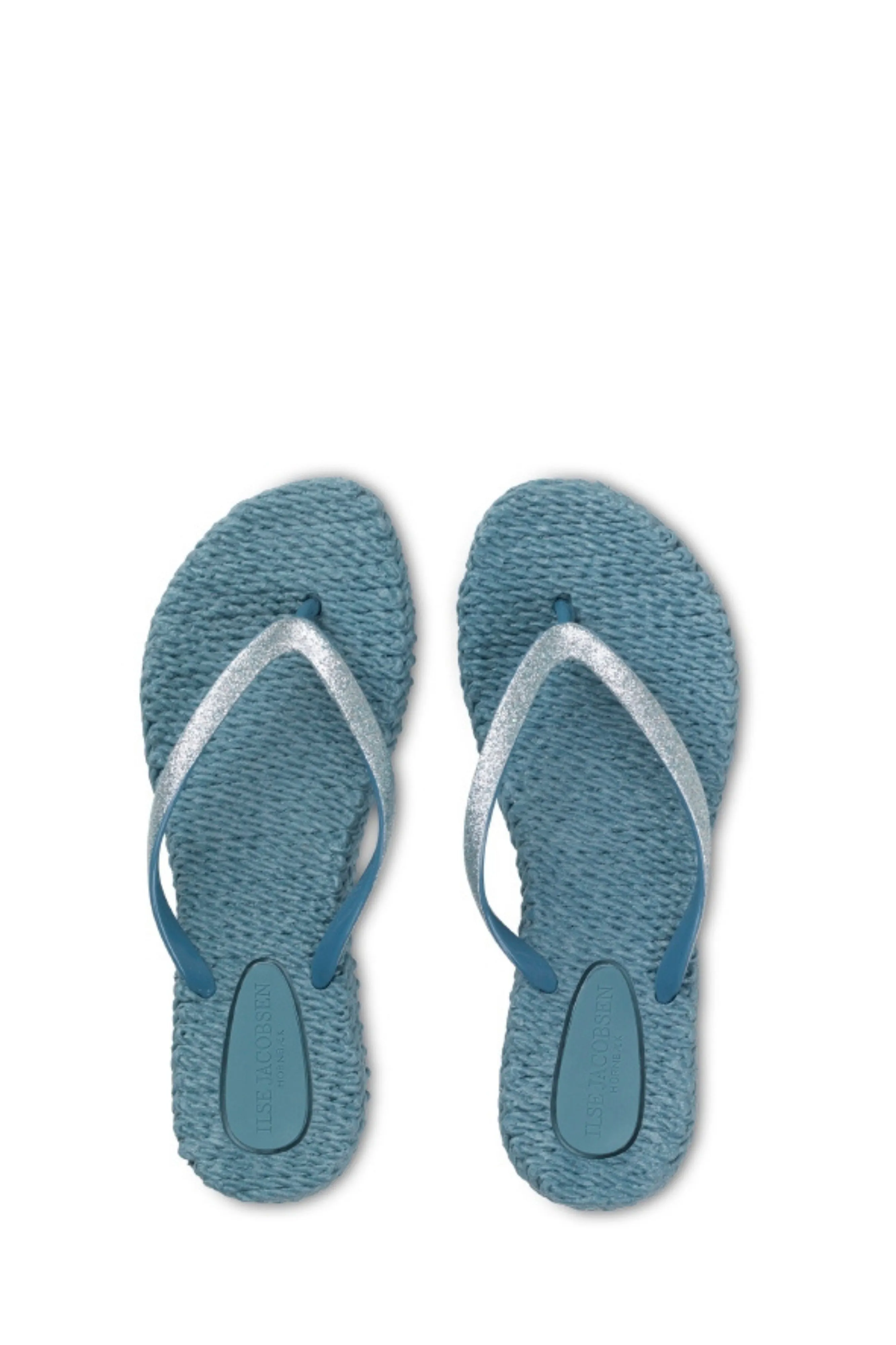 Ilse Jacobsen Lichen Blue Cheerful Flip Flops with Glitter