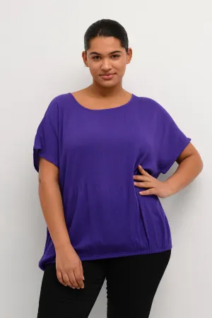 Kaffe Stanley Short Sleeve Blouse in Purple