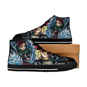 Kimetsu no yaiba Demon Slayer Tanjiro Kamado Team Shoes High Top Sneakers for Kids and Adults