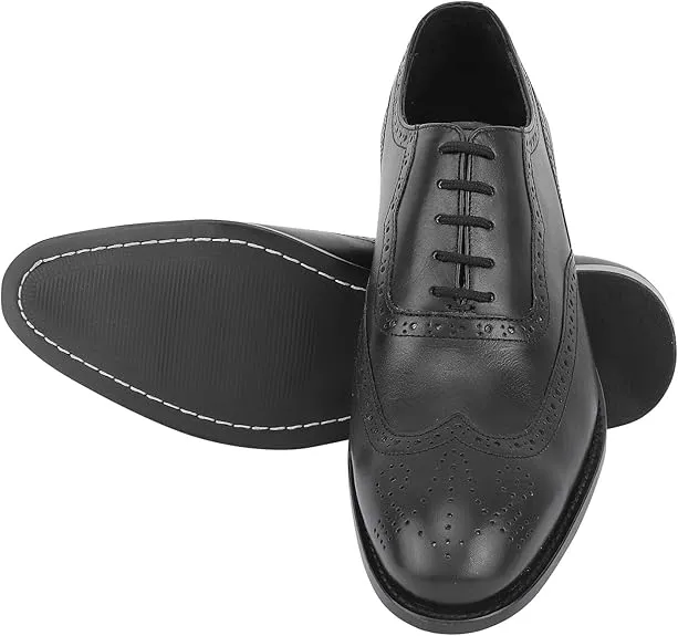 Libertyzeno Men's Black Wingtip Slip on Dress Shoes Size 7 Pair of Shoes