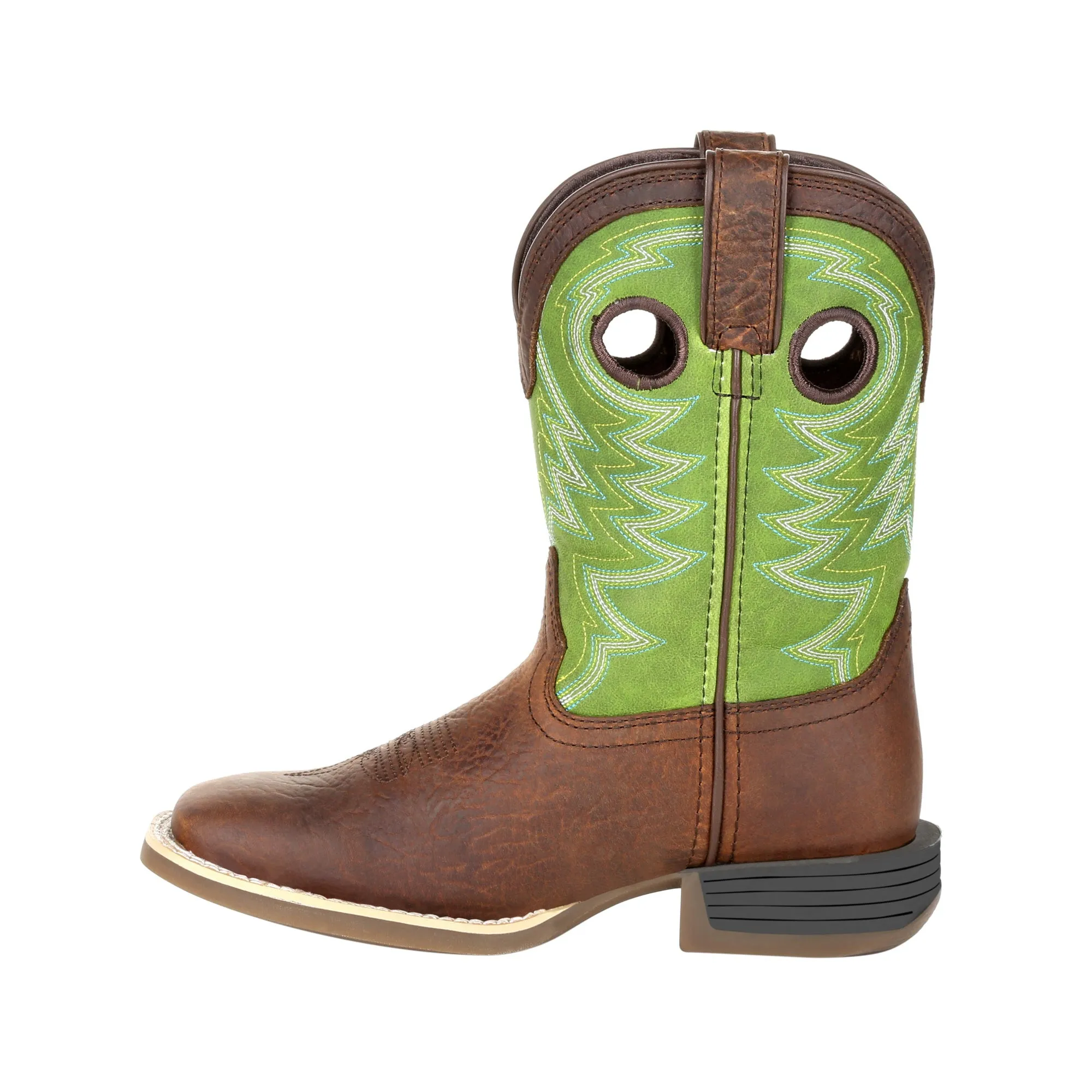 Lil Durango Big Kids Frontier/Lime Leather Rebel Pro Cowboy Boots