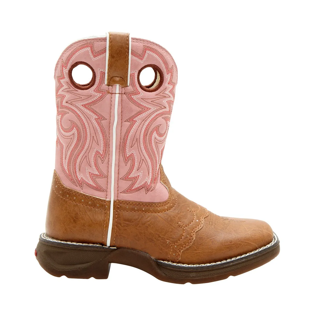 Lil' Flirt by Durango Girls Tan Faux Leather Lacey Western Cowboy Boots