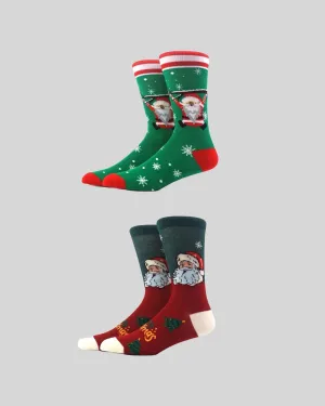 Men's and women's Christmas Socks Santa Claus Pattern Fun Cute and Novel