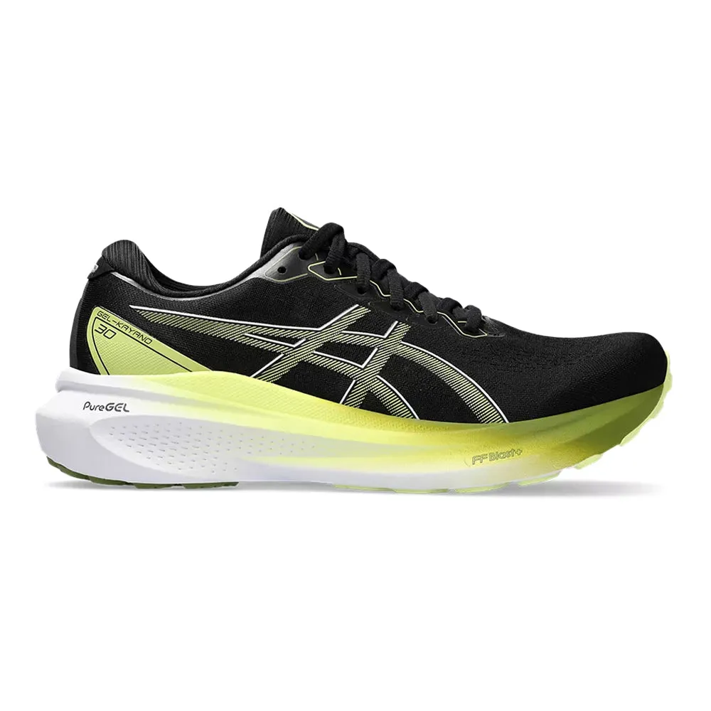 Men's Asics Gel-Kayano 30, Black/Glow Yellow, 10.5 2E Wide