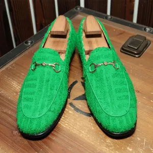 Men's Personalized Green Loafer Trendy Slip-on Shoes