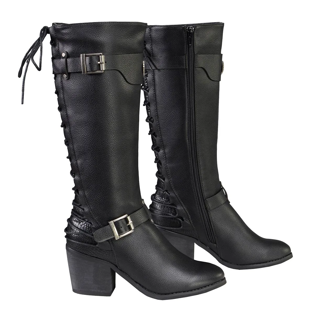 Milwaukee Performance MBL9427 Women's Tall Black Back End Laced Riding Boots