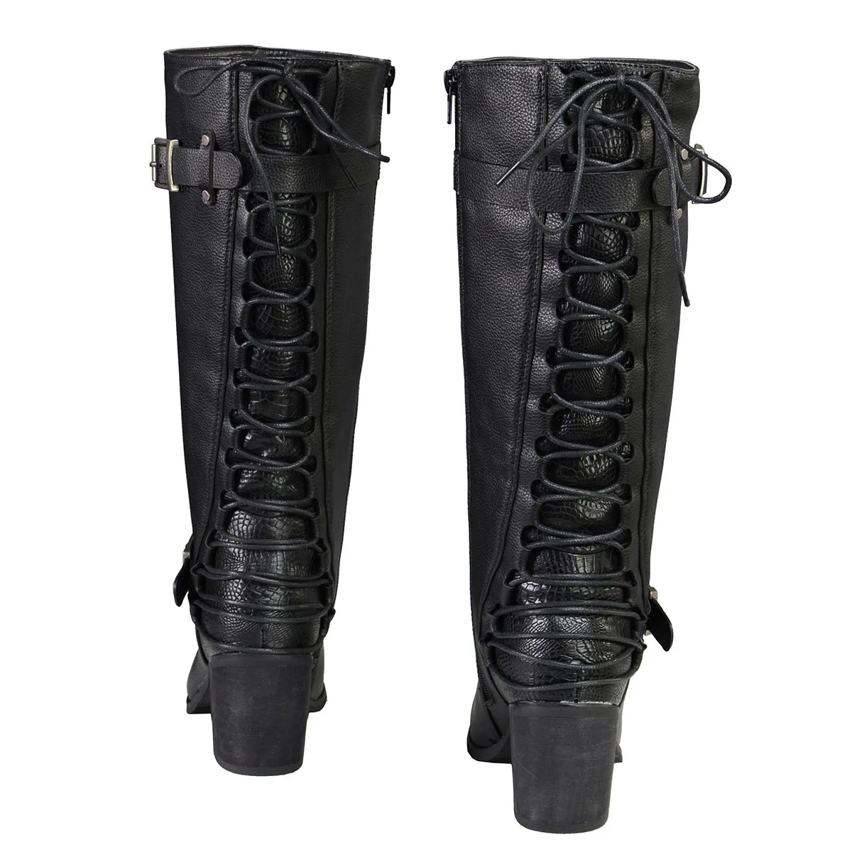 Milwaukee Performance MBL9427 Women's Tall Black Back End Laced Riding Boots