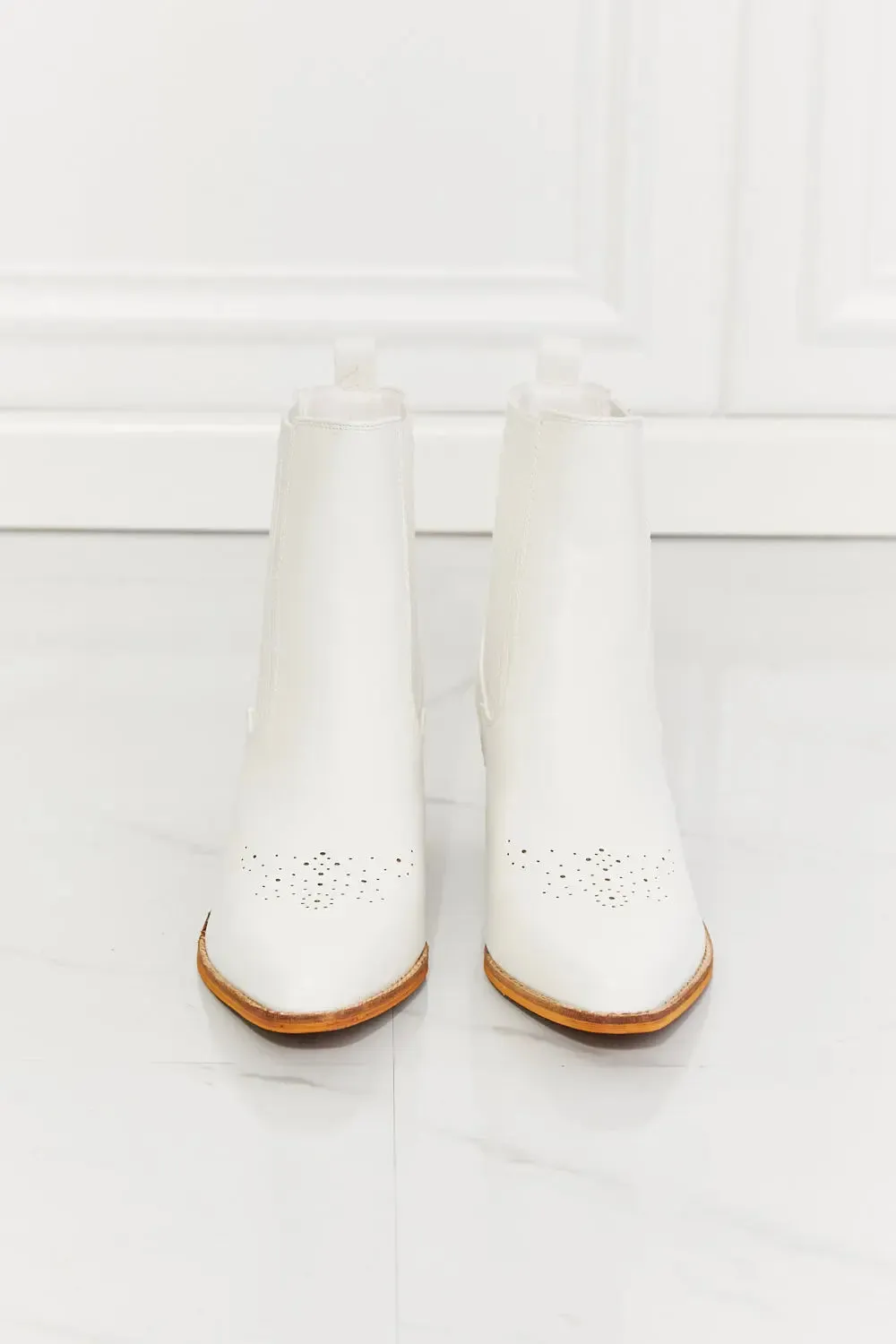 MMShoes Love the Journey Stacked Heel Chelsea Boot in White