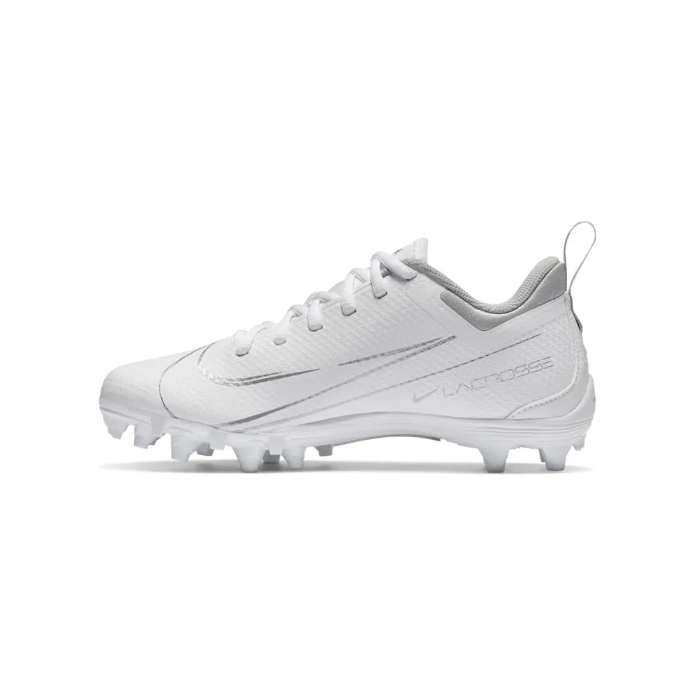 Nike Alpha Huarache 7 GS Youth White/Silver Lacrosse Cleats