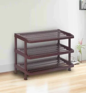 Nilkamal MULRACK3 Plastic Shoe Stand for Shoe Storage | Space Organizer | Shoe Rack | for Living Room Home & Office (Maroon)