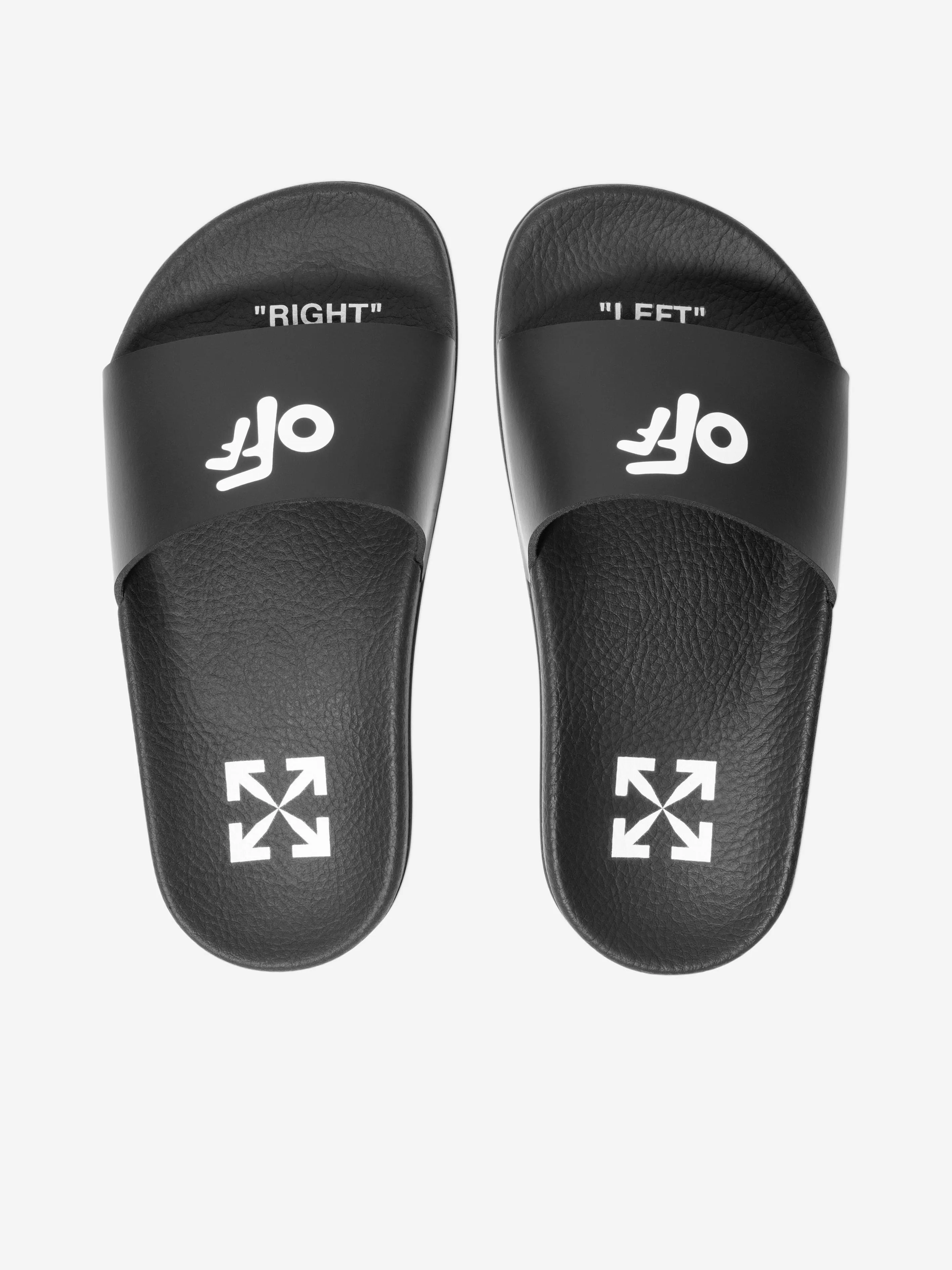 Off-White Boys Logo Sliders in Black