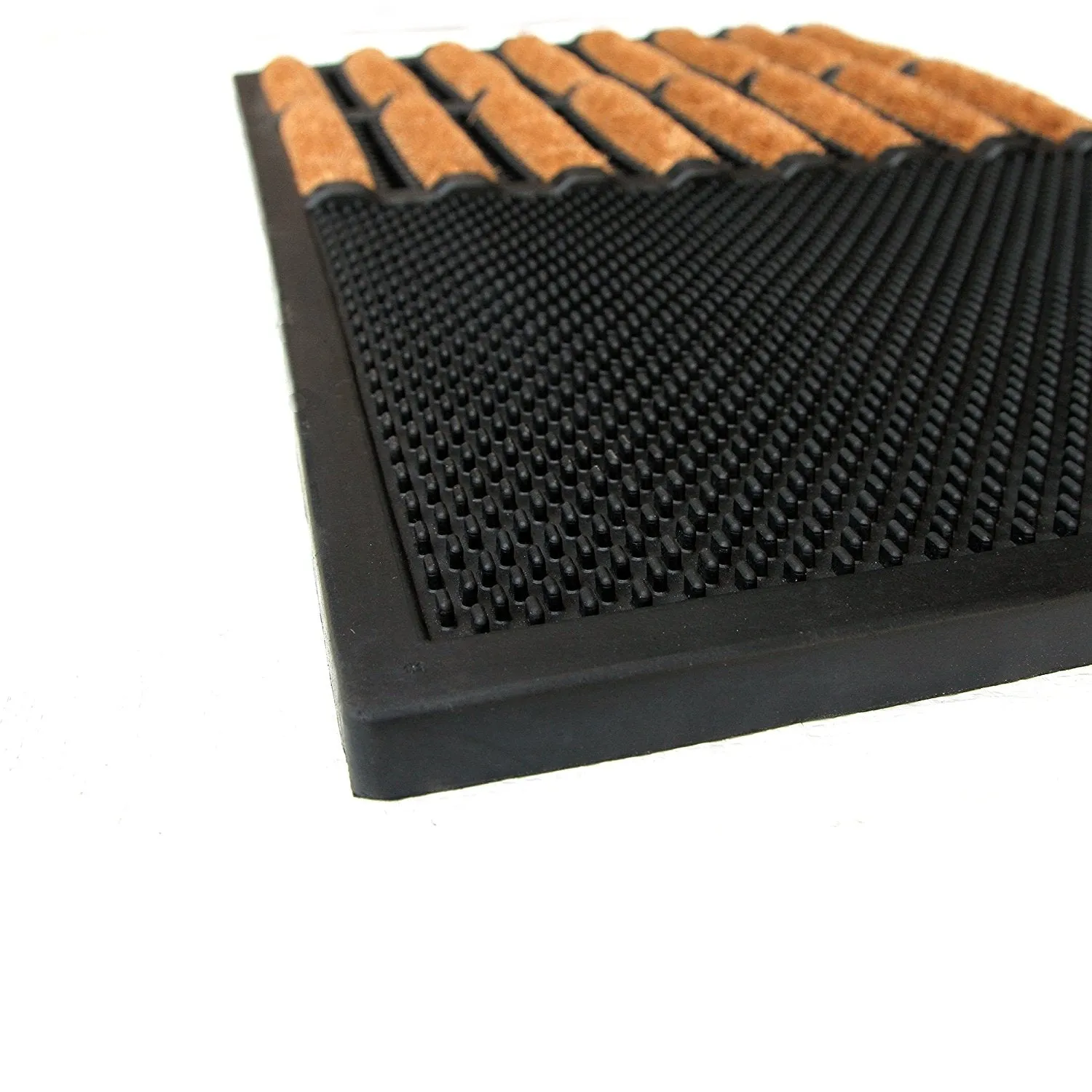 OnlyMat Brush Coir Entrance with Rubber Tray Mat - Best for high traffic entrance - Sanitisation Mat - Indoor / Outdoor, Waterproof