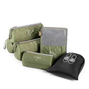 Organizer Packs - Cylindrical & Rectangle Shaped - Set of 6 - Army Green