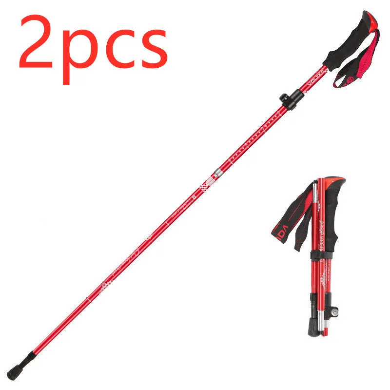 Outdoor Folding Ultra-light Aluminum Alloy Trekking Pole