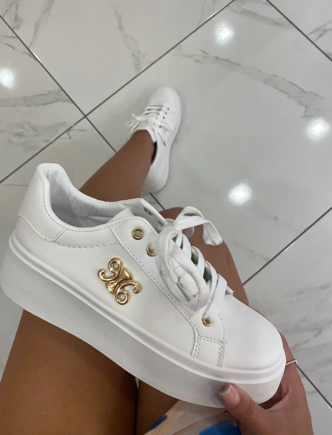 Polly White Trainers