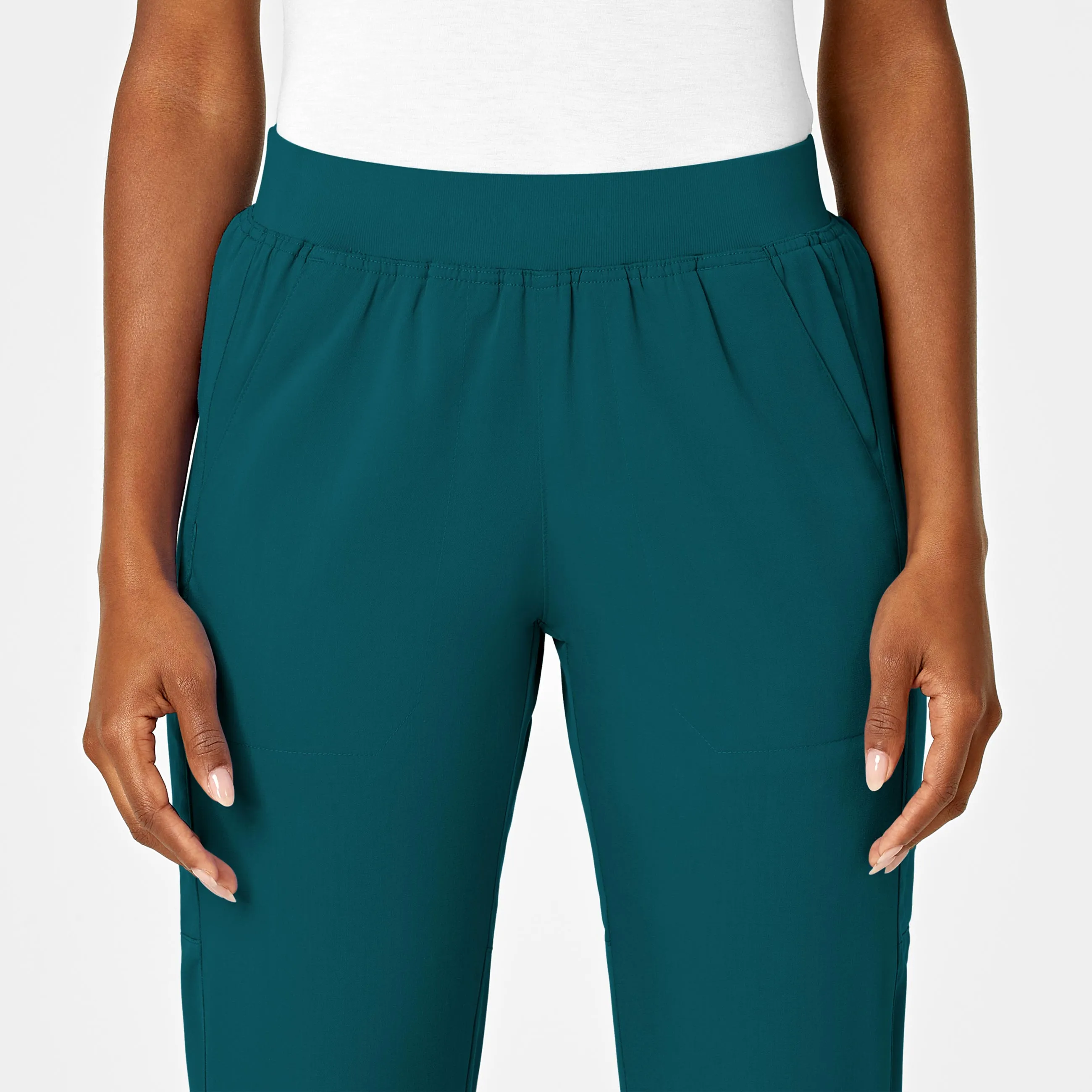 PRO Women's Knit Waist Cargo Scrub Pant - Caribbean