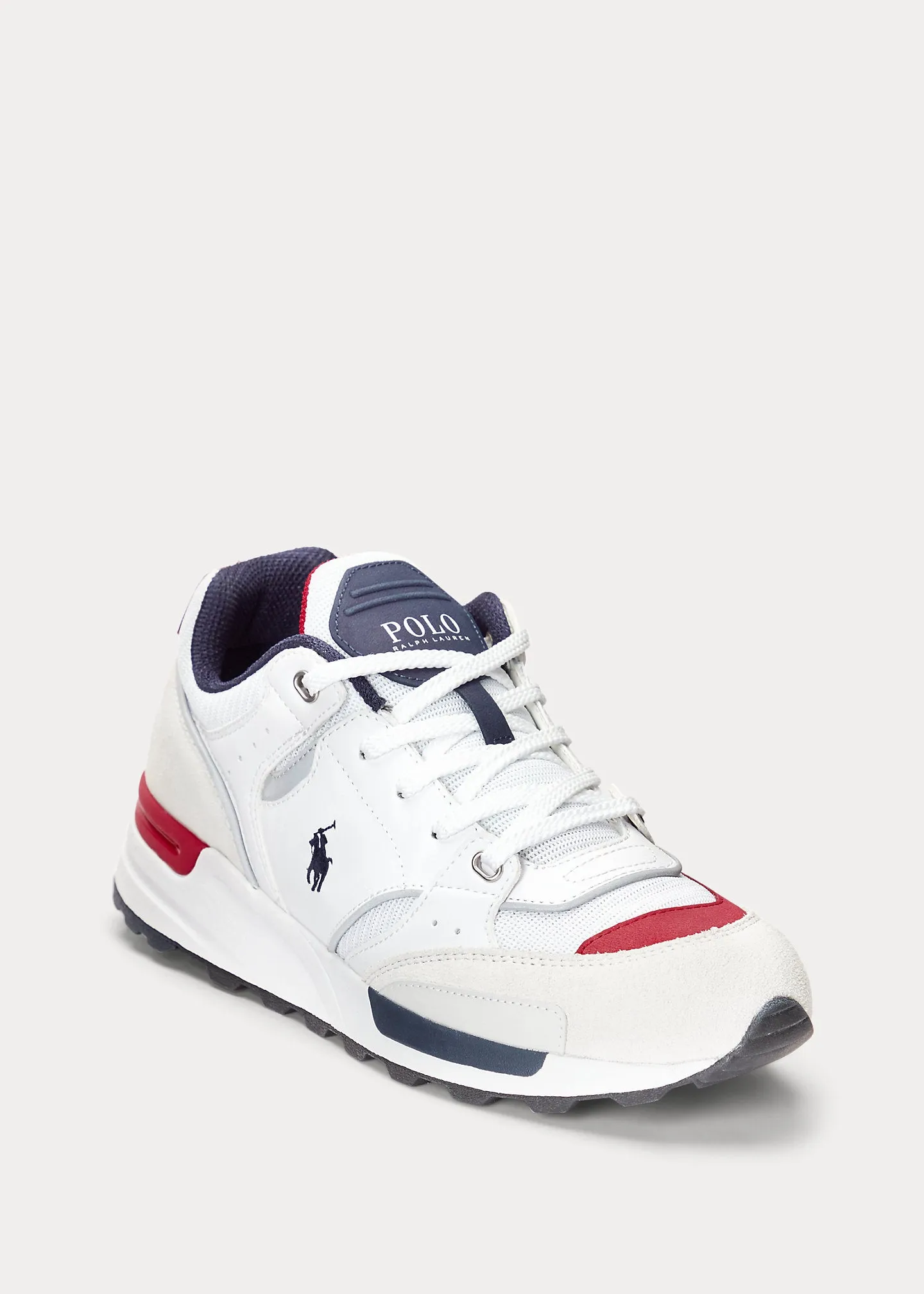 Ralph Lauren Trackster 200 Sneaker | White/Grey/Navy/Red