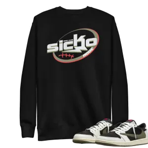 Retro 1 Low Travis Scott Olive Sicko Mode Sweatshirt