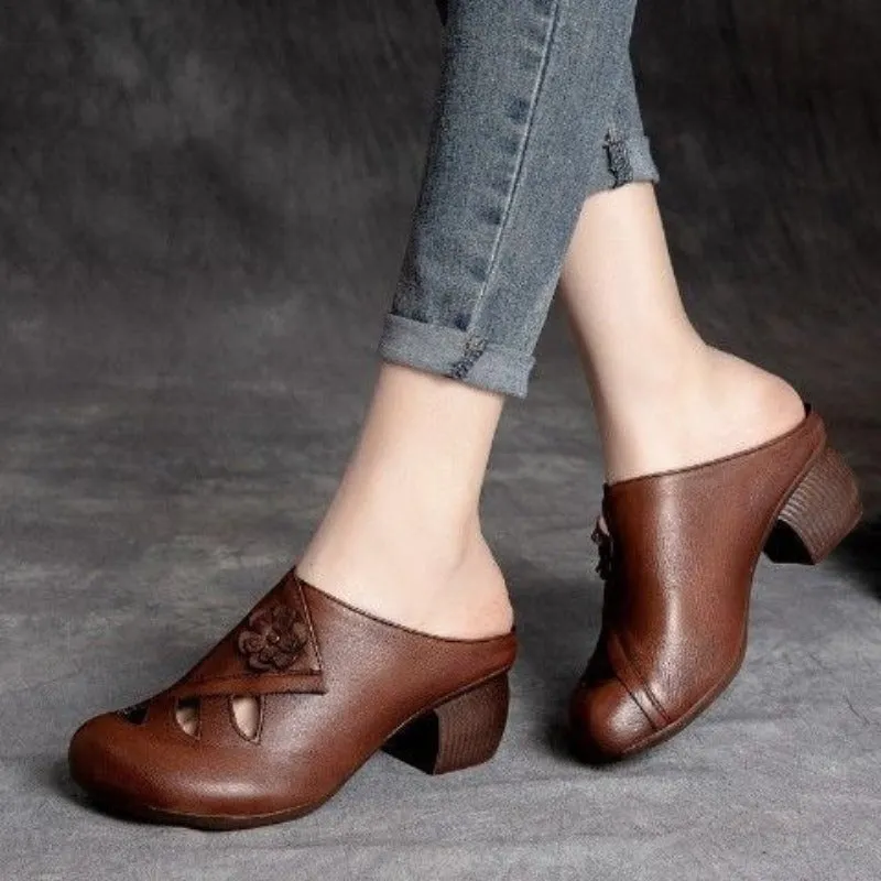 Retro Style Hand Made Heels For Women