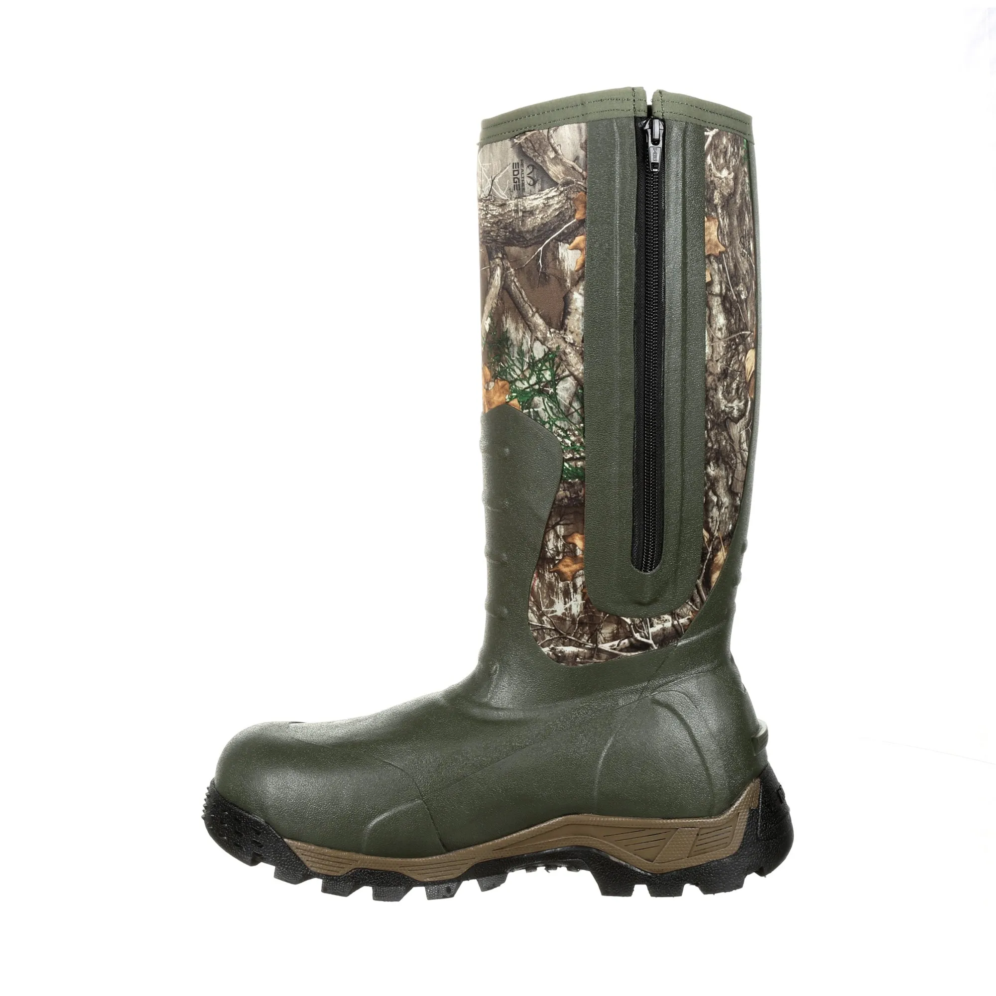 Rocky Mens Realtree Edge Rubber 1200G WP Sport Hunting Boots