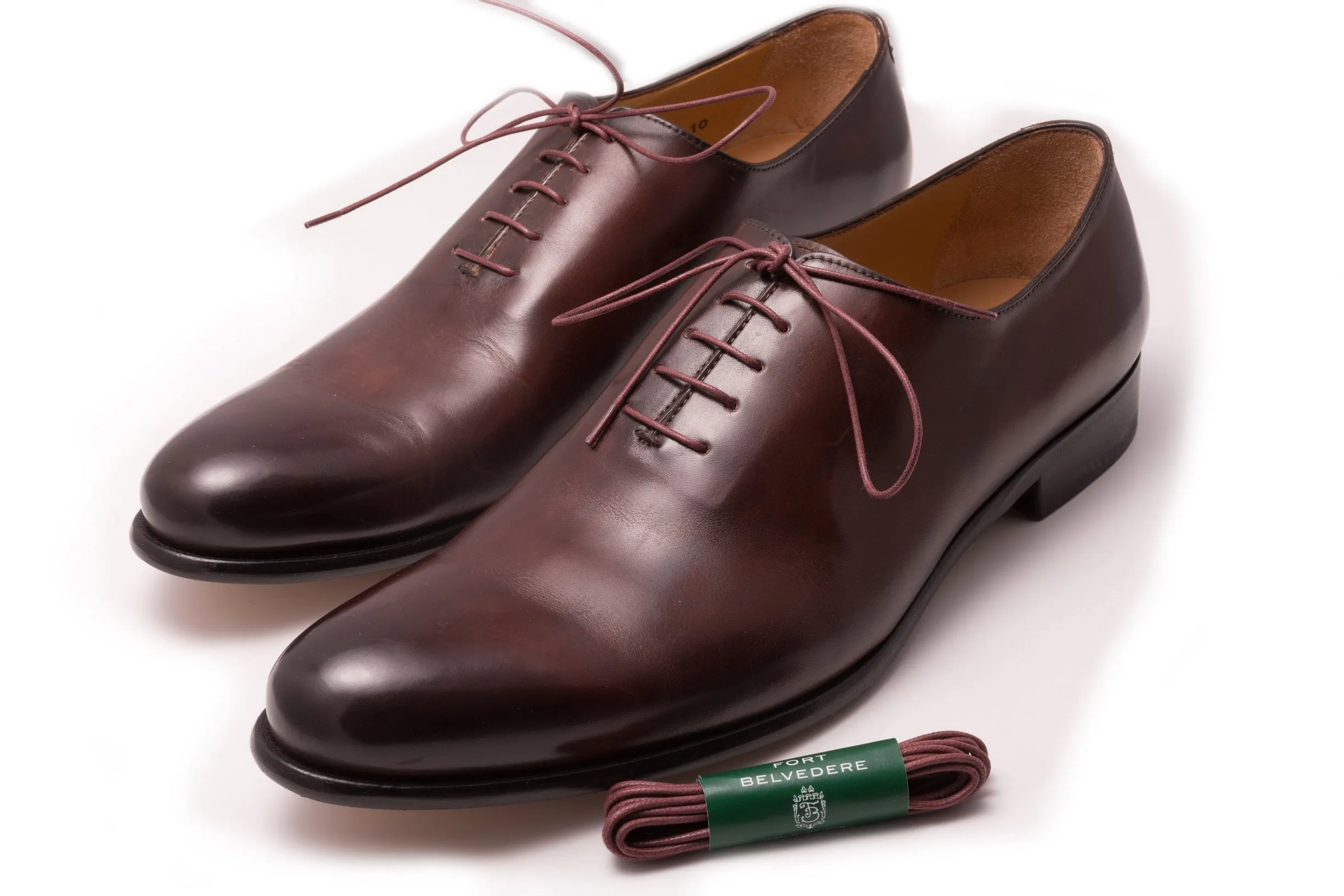 Round Burgundy Waxed Cotton Shoelaces