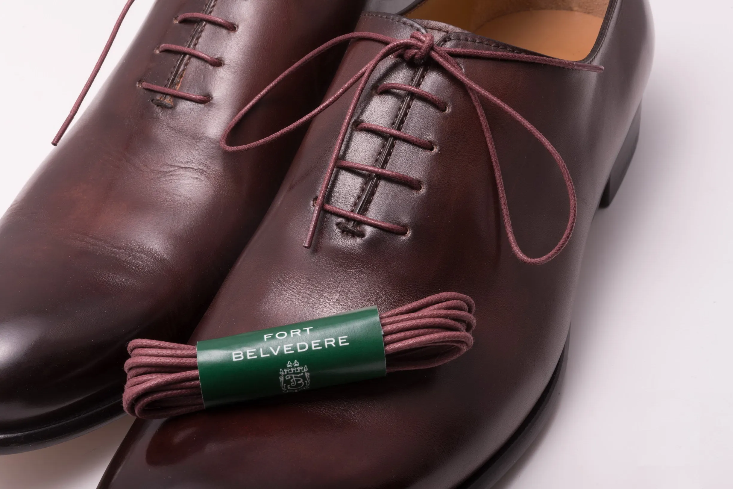 Round Burgundy Waxed Cotton Shoelaces