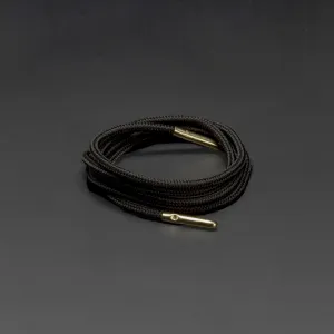 Runnies Round Metal Tips Shoelaces · Black with Gold Tip