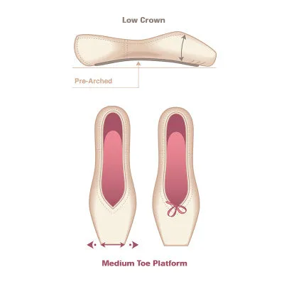 Russian Pointe Sapfir V-Cut Pointe Shoes - Flexible Soft Shank