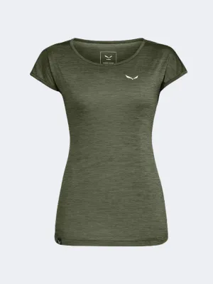 Salewa Puez Melange Women Hiking T-Shirt Olive