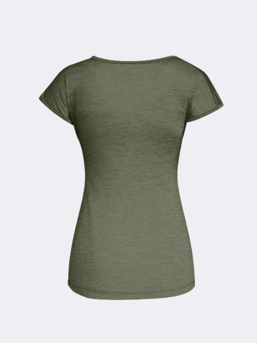 Salewa Puez Melange Women Hiking T-Shirt Olive