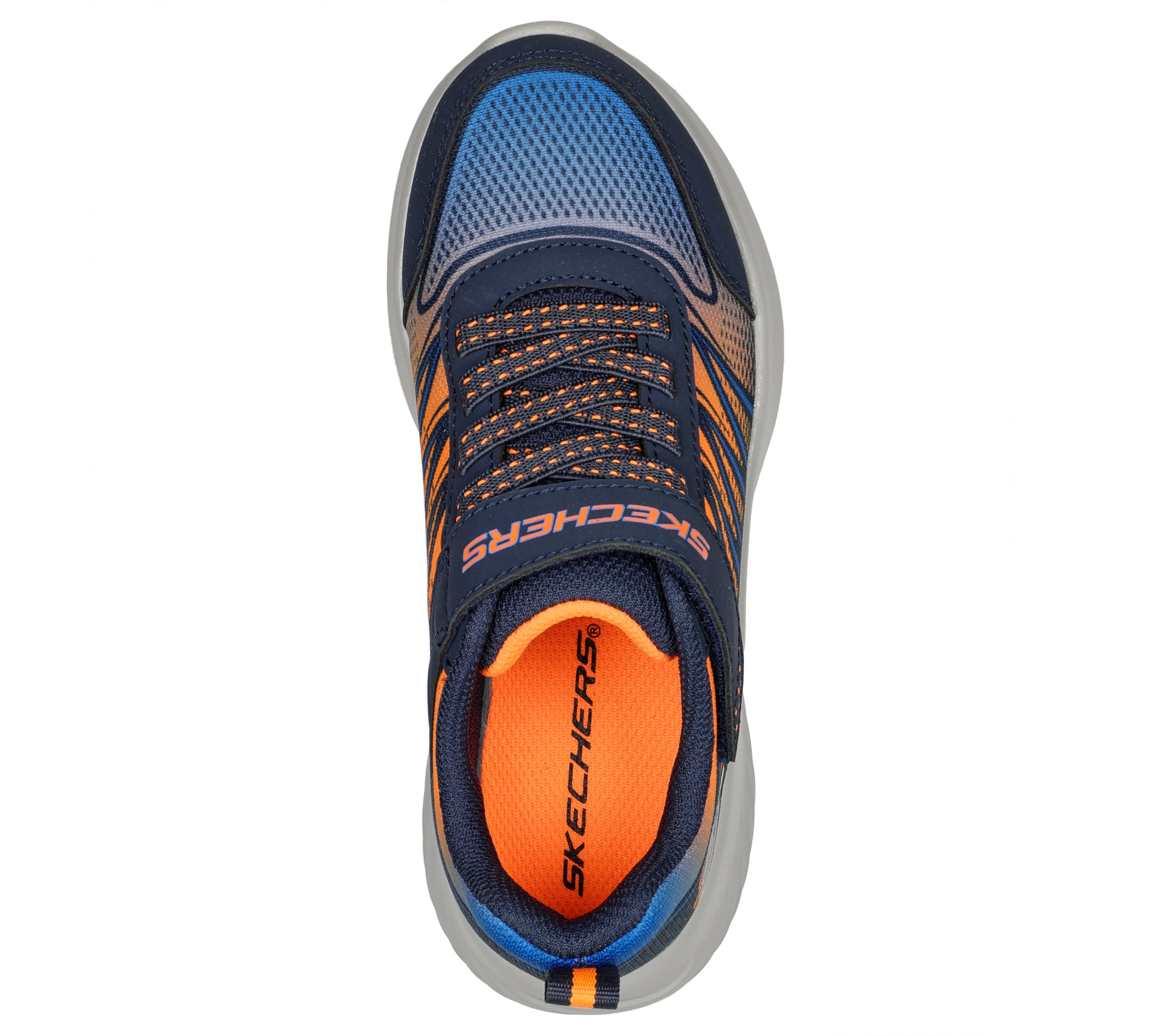 Skechers Bounder Zatic Boys Navy Orange Trainer