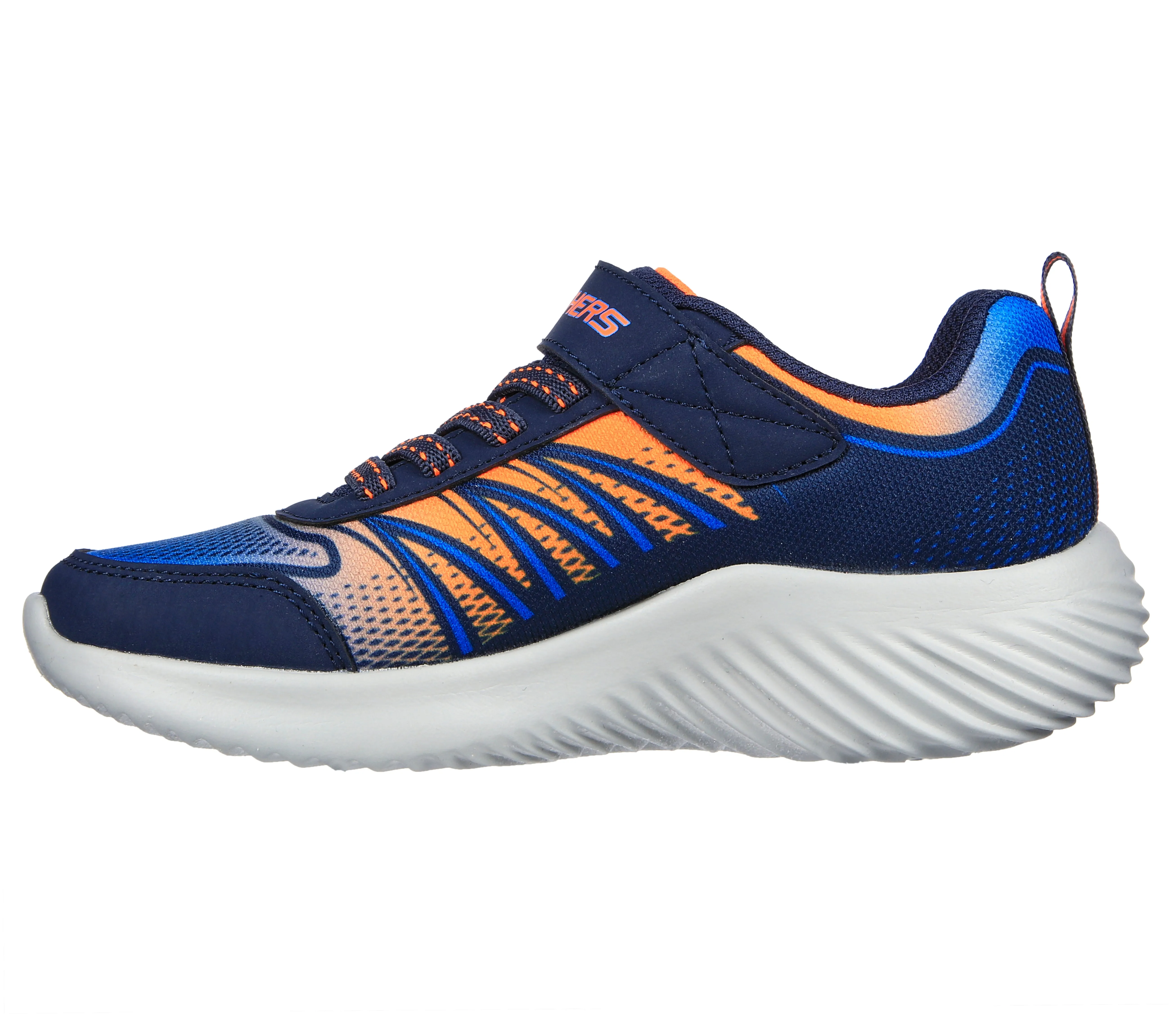 Skechers Bounder Zatic Boys Navy Orange Trainer