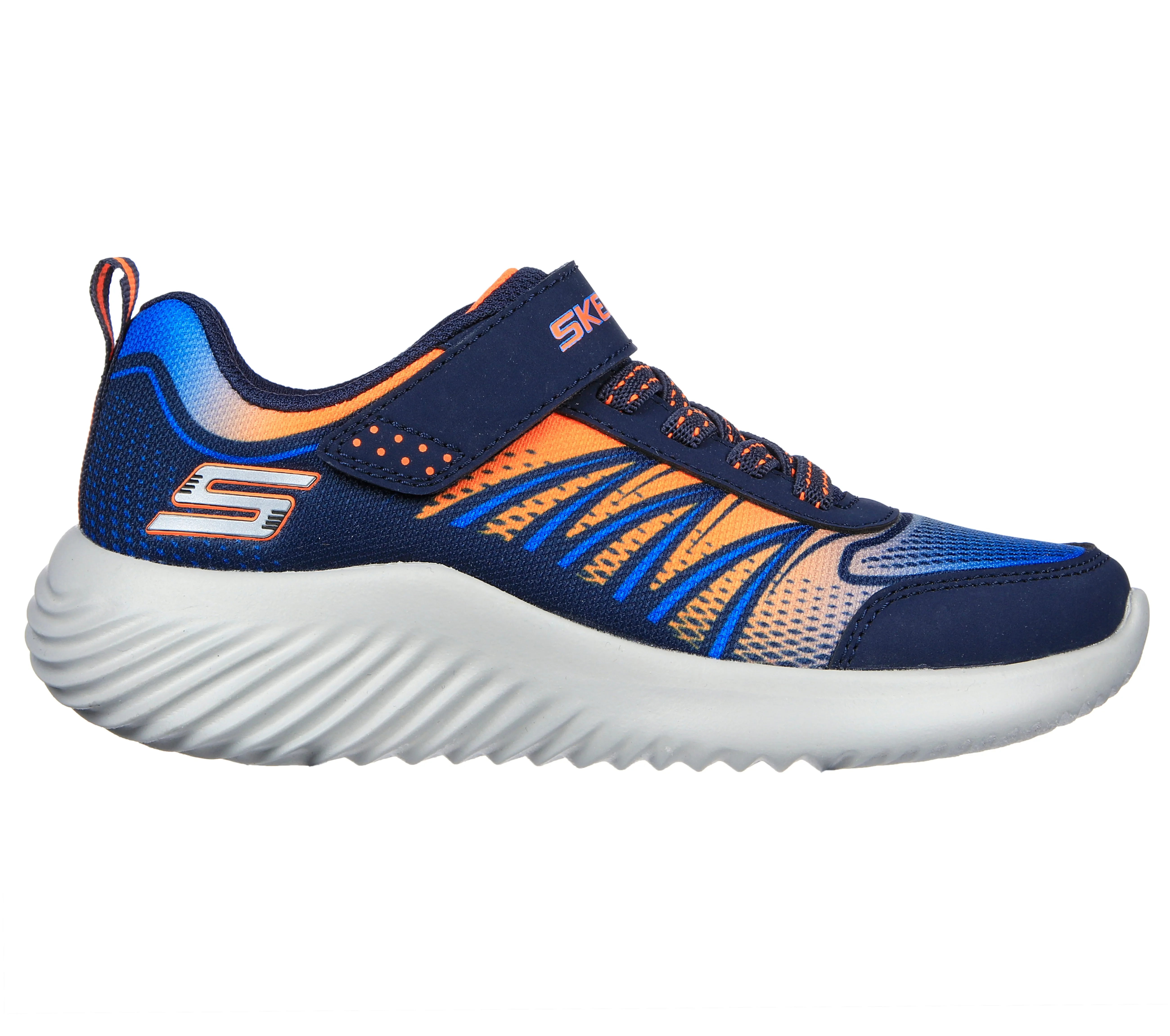 Skechers Bounder Zatic Boys Navy Orange Trainer