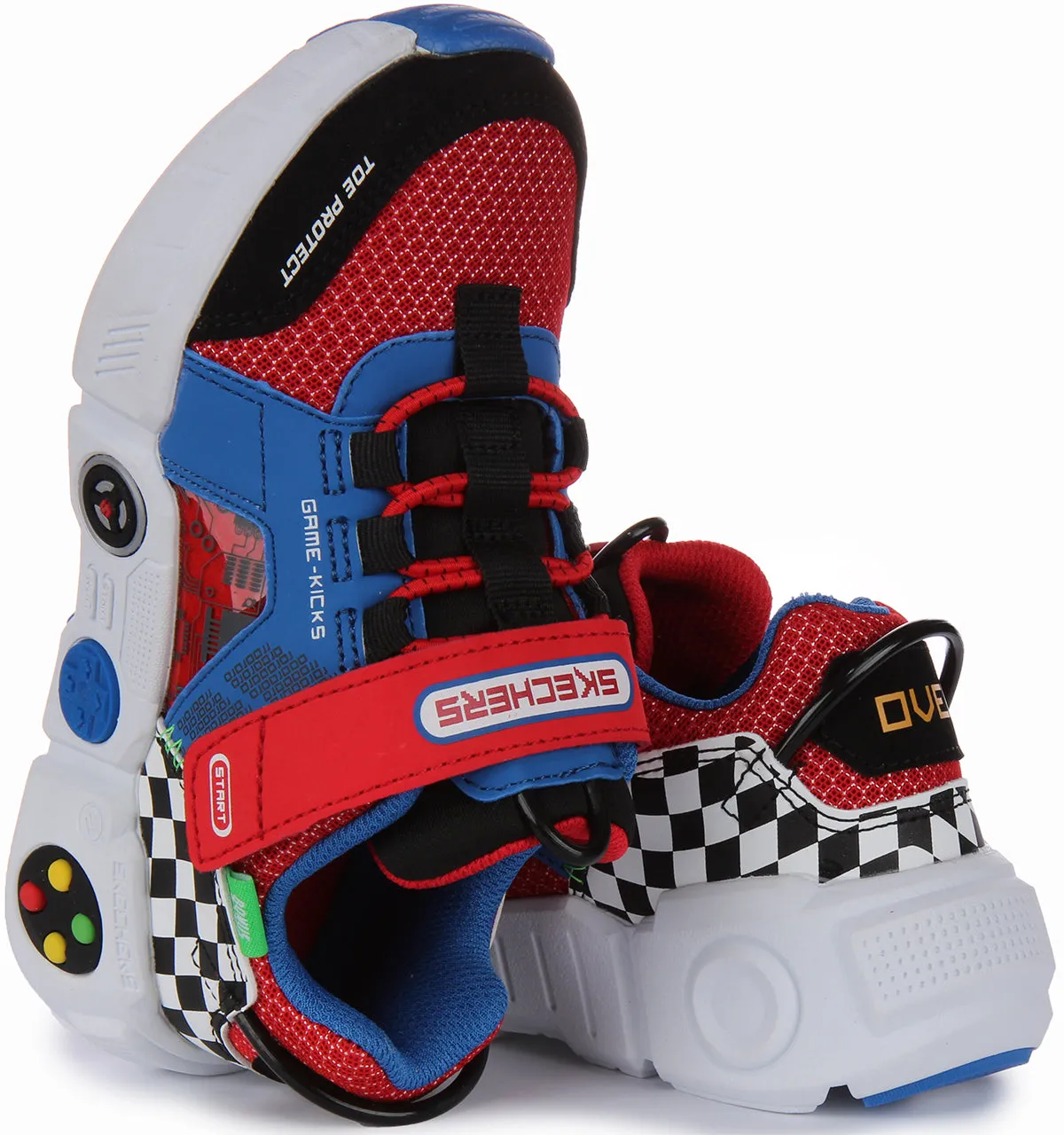 Skechers Game Kicks In Blue Red For Kids