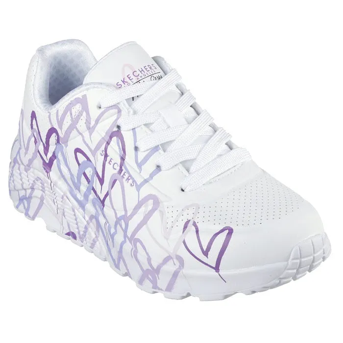 Skechers Uno Spread The Love X JGoldcrown White Purple