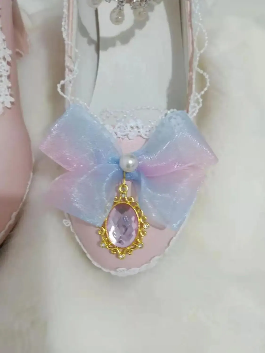 Sohiwoo Japanese sweet lolita shoes kawaii girl round head high heel shallow mouth kawaii shoes cosplay loli daily single shoes