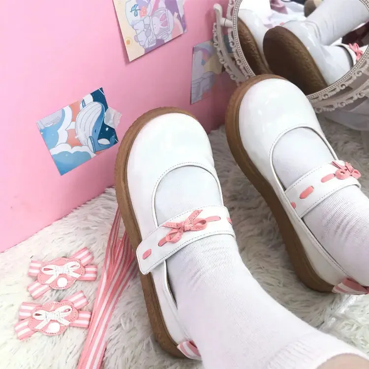 Sohiwoo Lolita Sweet Girl Big Head Doll Shoes Girl Student Shoes Jk Uniform Shoes Women Kawaii Shoes Cosplay Loli Daily Single Shoes