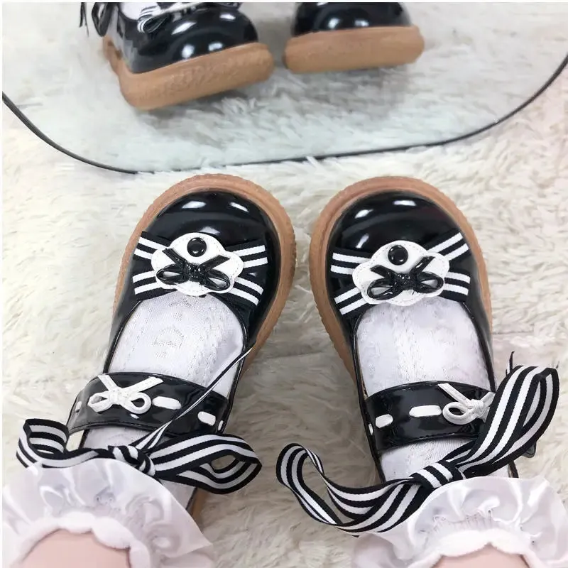 Sohiwoo Lolita Sweet Girl Big Head Doll Shoes Girl Student Shoes Jk Uniform Shoes Women Kawaii Shoes Cosplay Loli Daily Single Shoes