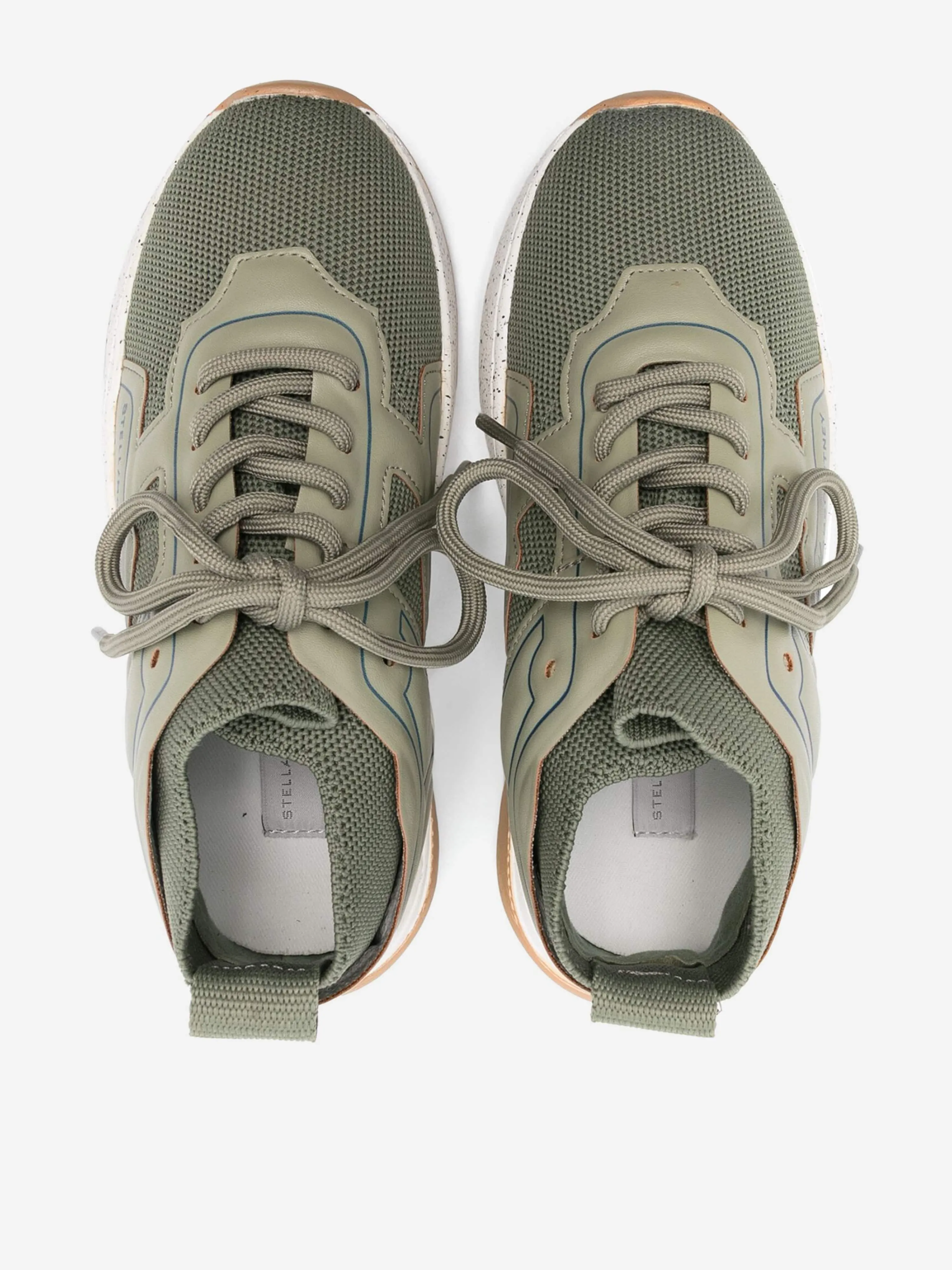 Stella McCartney Kids Lace Up Sock Trainers in Green