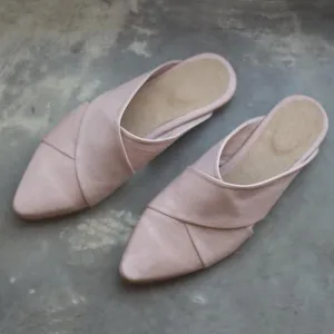 Stork - Pointed Toe Flats, Pink