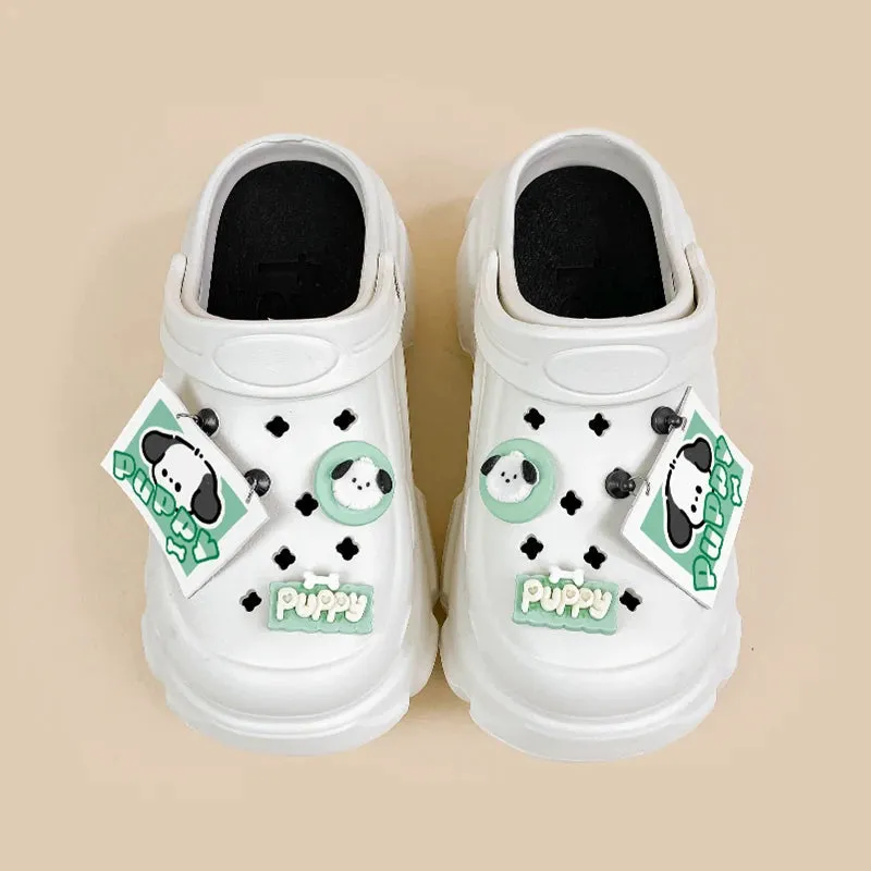 Summer Green Puppy Chunky Slip on Outdoor Clogs - Women's