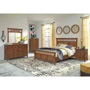 Sunset Trading Mission Bay 5 Piece King Bedroom Set in Amish Brown