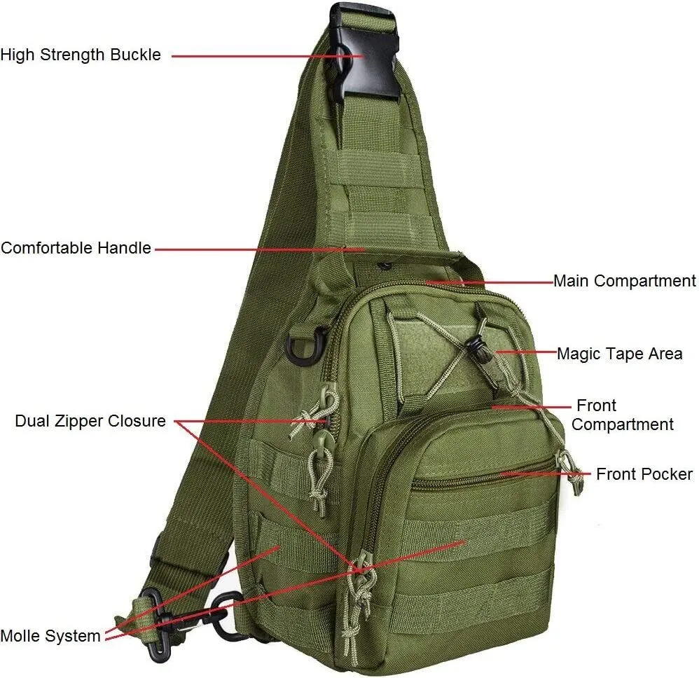 Tactical Sling Bag - Crossbody Pack Chest Shoulder Backpack