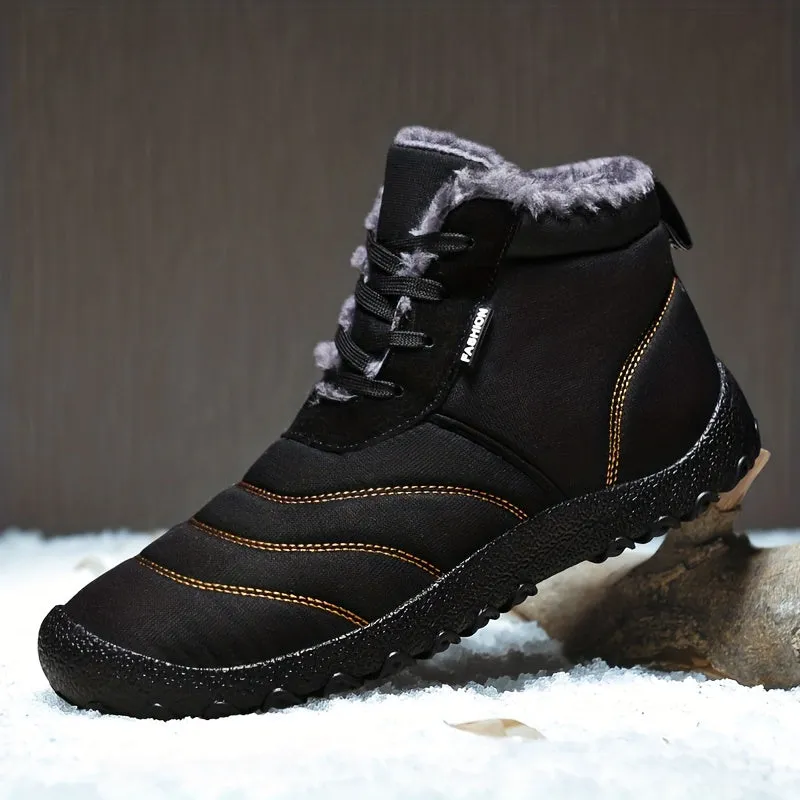 Thermal Insulated Snow Hiking Boots for Men - Waterproof, Windproof, Fuzzy Lined, Warm, and Comfortable Winter Shoes for Outdoor Activities - Ideal for Hiking, Trekking, and Snowshoeing