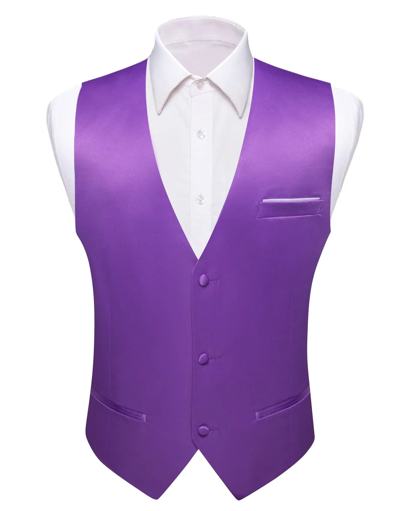 Ties2you Tuxedo Vest Royal Purple Solid Button V Neck Dress Work Vest for Men