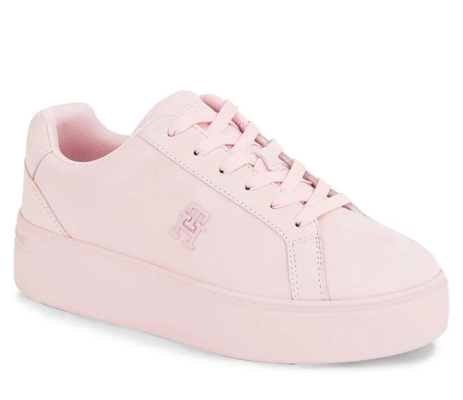 Tommy Hilfiger Womens Platform Court Sneaker Nubuck Whimsy Pink