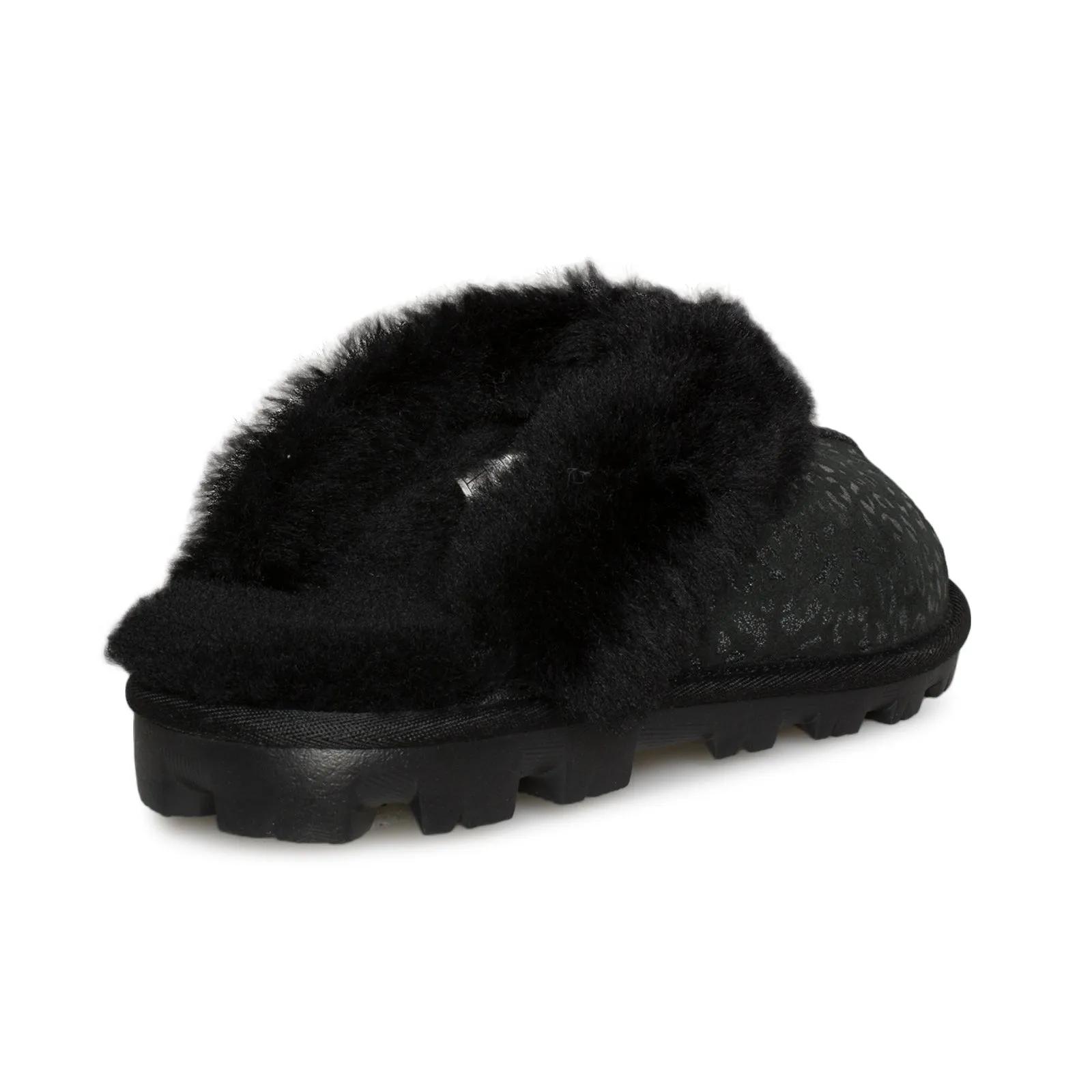 UGG Coquette Snow Leopard Black Slippers - Women's