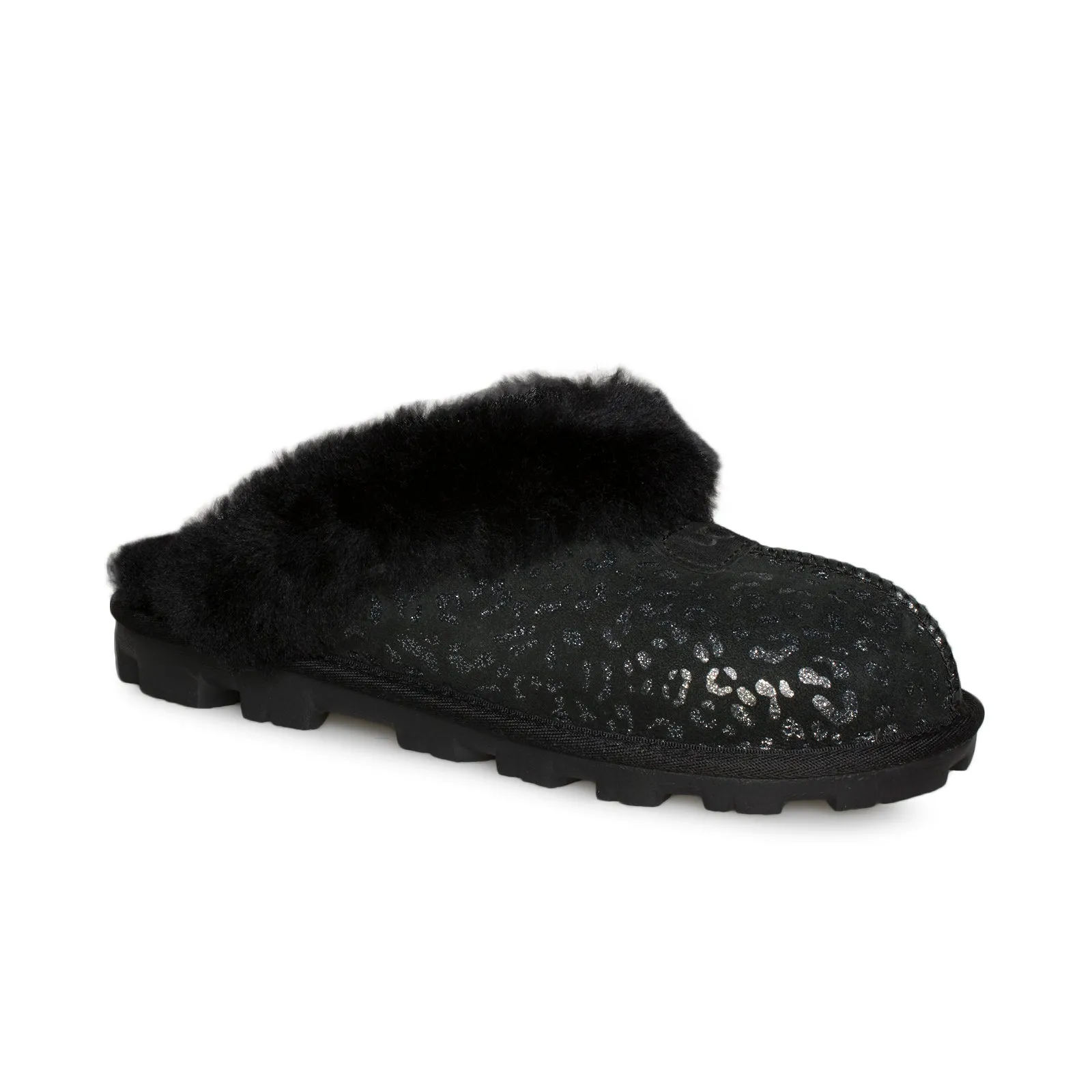 UGG Coquette Snow Leopard Black Slippers - Women's